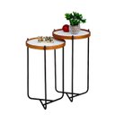 Ver imagem 1 de Mesa Lateral Sala Estar Apoio Canto Sofá Conjunto Rustico Pequena Redonda Recepção:tampos Brancos Fe