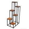 Prateleira Suporte 6 Vasos Plantas Grande Ferro Madeira jardineira floreira estilo industrial MINAS  - 3