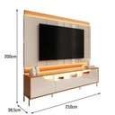 Ver imagem 3 de Rack Painel Imperiale Tv até 75” com Led Portas em Mdf Usinado Pés de Ferro e Gaveta Telescó