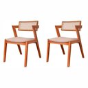 Ver imagem 3 de Kit 2 Cadeiras Madeira Maciça Rattan de Fibranatural e Estofada Verona Espresso Móveis