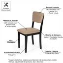 Ver imagem 6 de Mesa de Jantar Redonda Montreal Preta com 4 Cadeiras Estofadas Ella Preto/marrom Claro
