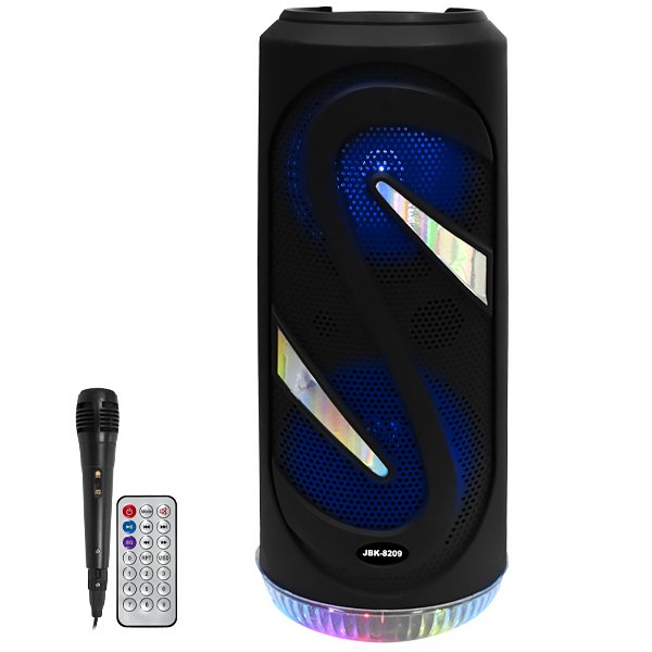 Caixa Karaoke JBK 8209 8Pol 5 Watts RMS com Bluetooth e USB Preto