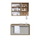 Ver imagem 6 de Conjunto Banheiro Gabinete 80cm e Espelheira Mel/arenas Cj8040