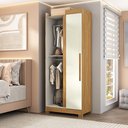 Ver imagem 1 de Guarda-Roupa Canto Reto Paris com Pés Espresso Móveis Off White/Cinamomo