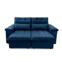 Ver imagem 2 de Sofá Retrátil Reclinável Verona 1,50m Suede Velut Azul Molas Ensacadas - King House