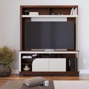 Ver imagem 5 de Estante para TV até 65 Polegadas Belaya 2 Portas - Nogueira Real/Off White Matte