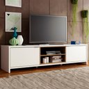 Ver imagem 1 de Rack para Tv até 75 Polegadas Madesa Metz 180 Cm 2 Portas - Branco/rustic