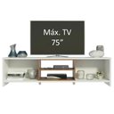 Ver imagem 5 de Rack para Tv até 75 Polegadas Madesa Metz 180 Cm 2 Portas - Branco/rustic