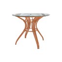 Ver imagem 2 de Mesa Redonda para Ombrelone 1,00m Tampo de Vidro com Furo em Aço e Junco Madeira Caiapó