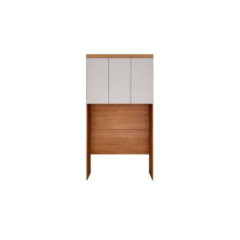 Armário Ponte Modulado Aéreo Solteiro Rizon/Linea c/ 3 Portas Cumaru/Fendi 25 - Novo Horizonte