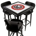 Ver imagem 1 de Cj Mesa Madeira Azulejo 60x60cm - Bistrô Fixa 98cm + 3 Banquetas 73 - Preta - Duff