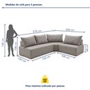 Ver imagem 5 de Sofá de Canto Modulado com Puff e Base Madeira Maciça 270CMX220CM Lisboa