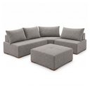 Ver imagem 3 de Sofá de Canto Modulado com Puff e Base Madeira Maciça 270CMX220CM Lisboa