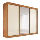 Ver imagem 3 de Guarda-Roupa Casal 3 Portas de Correr em MDF Chicago Marrom/Cinamomo/Off White