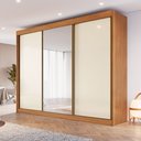 Ver imagem 1 de Guarda-Roupa Casal 3 Portas de Correr em MDF Chicago Marrom/Cinamomo/Off White