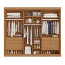 Ver imagem 5 de Guarda-Roupa Casal 3 Portas de Correr em MDF Chicago Marrom/Cinamomo/Off White