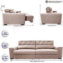 Ver imagem 2 de Sofá Retrátil e Reclinável 2,35m Molas Ensacadas Cama inBox Style Thermo Gel Linho Bege Claro