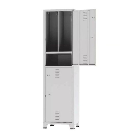 Armário Locker para Vestiário Nr24 com 02 Portas Cinza