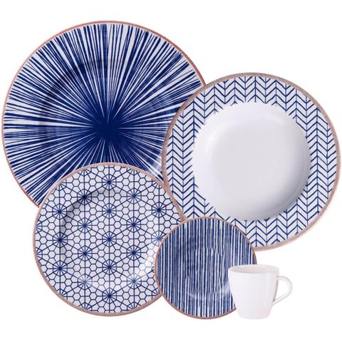 Aparelho de Jantar Tramontina Abstratta em Porcelana Decorada 20 Peças 96589048