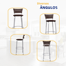 Kit 4 Bancos Alto Tamborete para Balcão Junco Argila Àrea de Lazer Ilha Bancada bar churrasqueira - 4