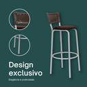 Ver imagem 4 de Kit 4 Bancos Alto Tamborete para Balcão Junco Argila Àrea de Lazer Ilha Bancada bar churrasqueira