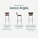 Ver imagem 3 de Kit 4 Bancos Alto Tamborete para Balcão Junco Argila Àrea de Lazer Ilha Bancada bar churrasqueira