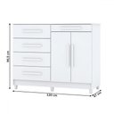 Ver imagem 5 de Cômoda Jasper 2 Portas 5 Gavetas Branco - Panorama Móveis