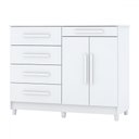 Ver imagem 3 de Cômoda Jasper 2 Portas 5 Gavetas Branco - Panorama Móveis