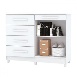 Cômoda Jasper 2 Portas 5 Gavetas Branco - Panorama Móveis - 3