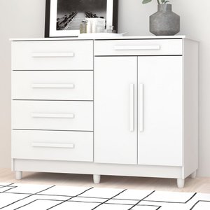 Cômoda Jasper 2 Portas 5 Gavetas Branco - Panorama Móveis