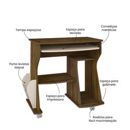  Escrivaninha para Computador com Rodízios e Espaço para Gabinete 160 - 6