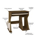 Ver imagem 5 de Escrivaninha Mesa Escritório para Computador com Rodízios e Espaço para Gabinete 160 100% MDF 88cm Pinho e Off White Marrom
