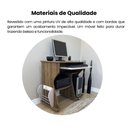 Ver imagem 7 de Escrivaninha Mesa Escritório para Computador com Rodízios e Espaço para Gabinete 160 100% MDF 88cm Pinho e Off White Marrom
