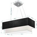 Ver imagem 2 de Lustre Pendente Duplo Retangular Vivare Md-4321 Cúpula em Tecido 80x40cm X 70x30cm - Bivolt Preto-