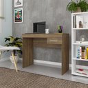 Ver imagem 1 de Escrivaninha Mesa Escritório Minimalista e Compacta Cooler para Home Office 1 Gaveta 91cm Pinho Marrom