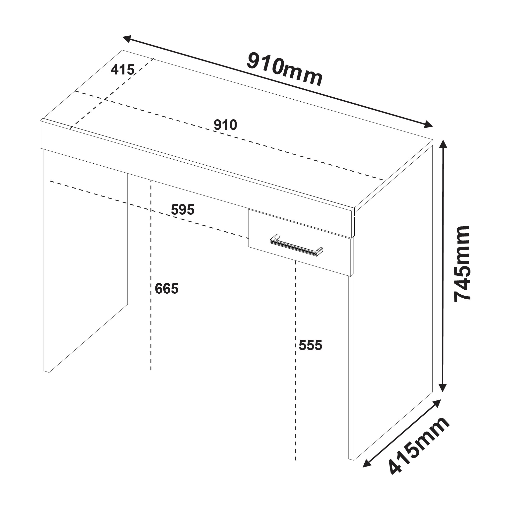 Escrivaninha Minimalista e Compacta 1 Gaveta Cooler  Pinho para Home Office - 8