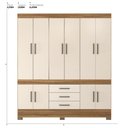 Ver imagem 2 de Guarda Roupa Casal 10 Portas e 3 Gavetas New Murano - Amêndola Touch/off White