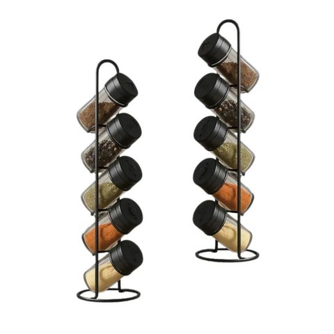 Kit 10 Porta Condimentos Temperos Haste Vertical Pote Vidro