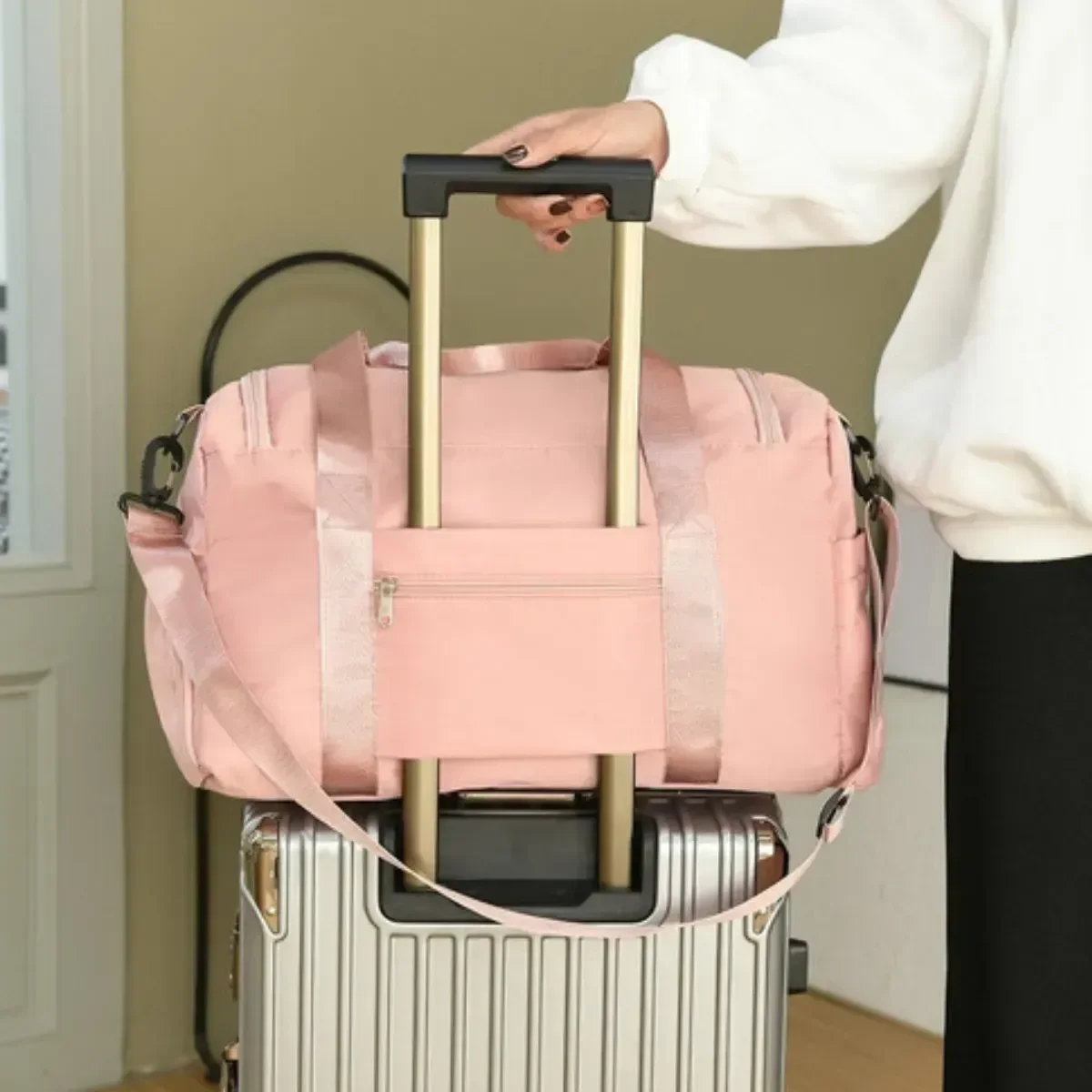 Bolsa Feminina para Academia Viagem e Lazer Rosa - 2
