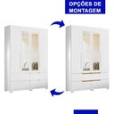 Ver imagem 5 de Guarda Roupa Solteiro Doble 4 Portas Flex Branco/freijó com Espelho - Móveis Albatroz