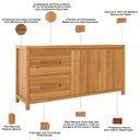 Ver imagem 5 de Aparador Buffet para Sala de Jantar 2 Portas 4 Gavetas 165cm Madeira Maciça Dunia F06 Rústico