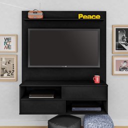 Painel para TV 47 Polegadas 2 Portas e 2 Nichos Dallas Artely - 9 Painel para TV 47 Polegadas 2 Portas e 2 Nichos Dallas Artely - 9