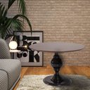 Ver imagem 5 de Mesa de Apoio Decorativa Vênus 90x76 Preta/Imbuía - Gran Belo