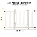 Ver imagem 3 de Portão Grade Cachorro Seguraça Proteção Criança 139 a 144 Cm:branco