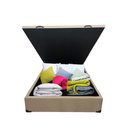 Ver imagem 4 de Base Cama Box Bege com Baú Casal Linho 1,38 X 1,88cm Reforçada - Madeira Eucalipto