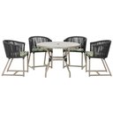 Ver imagem 1 de Mesa com 4 Cadeiras e Noronha Estofado 5 Trama Original Preto