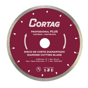 Disco de Corte Diamantado Contínuo 200x25,4mm Cortag