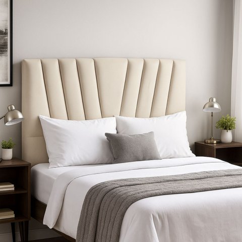 Cabeceira Cama Box King 195 Cm Vivian em Corino com Frame:bege