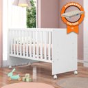 Ver imagem 4 de Berço Infantil com Colchão Doce Sonho 3540 com Rodizios Branco Qmovi Probel