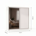 Ver imagem 4 de Guarda-Roupa 2 Portas de Correr com 1 Espelho e 3 Gavetas Lucky Branco